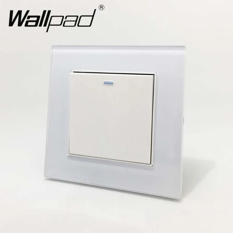 Промежуточный Выключатель Wallpad из закаленного стекла 110 V-250 V ЕС Великобритания Стандартный Флуоресцентный 1 комплект промежуточный переключатель включения и выключения - Цвет: White Decoration