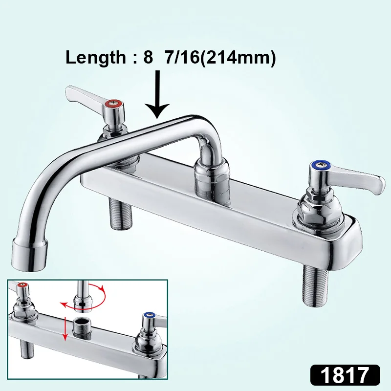 

Silver RV Double Handle Double Basin Kitchen Faucet Tap Dual Hole Water Tap For Torneira Cozinha Cold And Hot Mixer Tap
