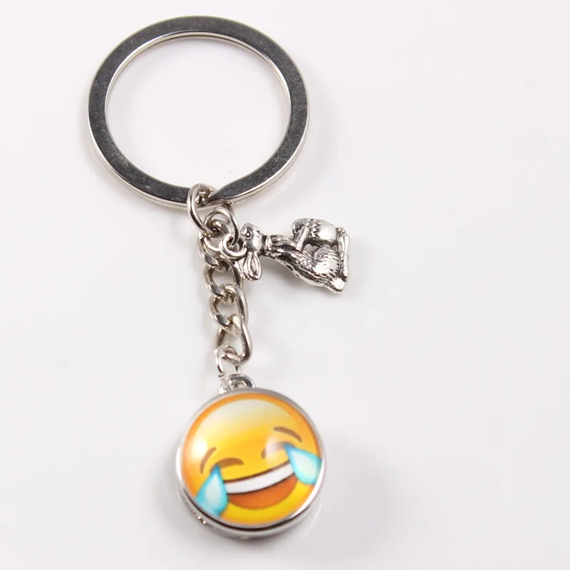 2017 Cute Snap Button Emoji Keychain 18mm Emoji Snaps Key Chain Rabbit