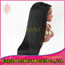 Long Straight Glueless Full Lace Wig Human Hair Virgin Brazilian Front Lace Wig with baby hair natural color free ship