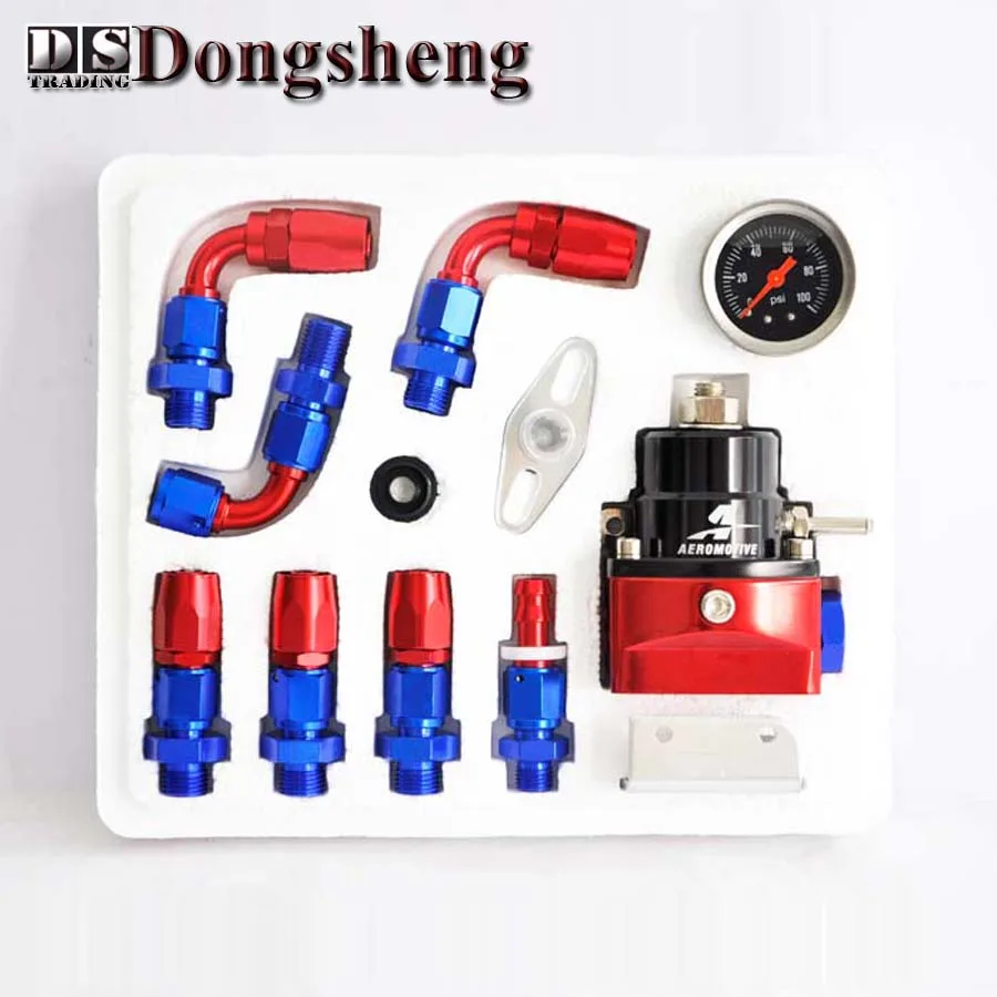 Car Universal Adjustable Fuel Pressure Regulator Kits 160psi Gauge AN6