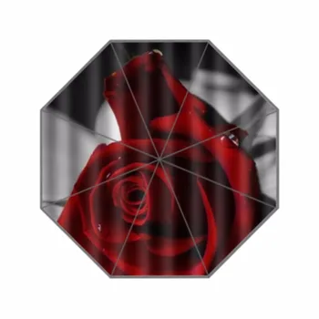 

Red Rose on the Book Custom Umbrella Waterproof Sun Rain 100% Fabric Aluminium High-Quality Foldable Umbrella