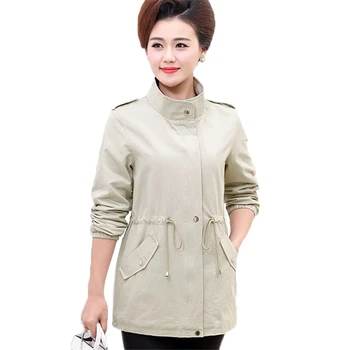 

Spring Autumn Fashion Women Loose Casual Long Sleeve Trench Coats Female Adjustable Waist Zipper Overcoat Plus Size XL-4XL O212