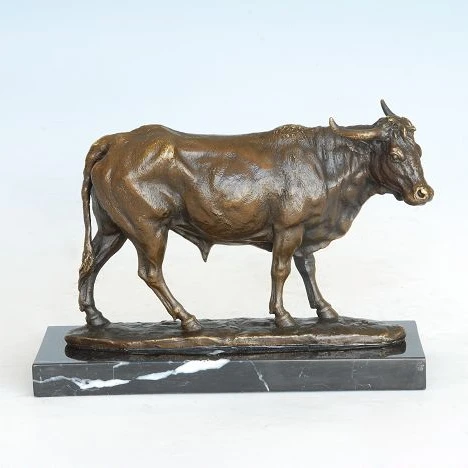 

ATLIE BRONZES Copper Brass Cow statue bronze bull sculpture Soft outfit house decoration Business Gifts