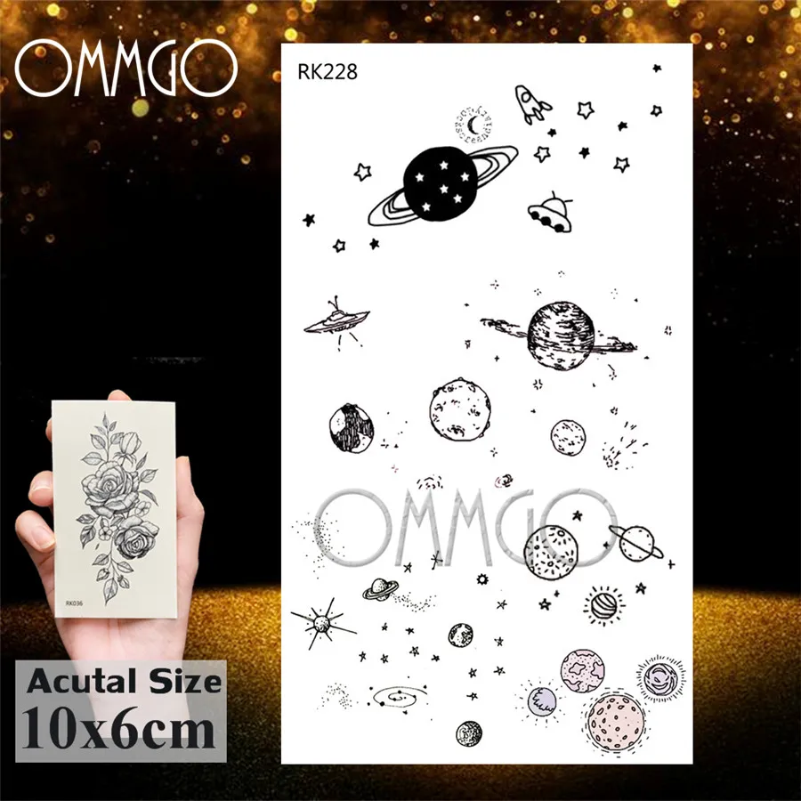 ORK228 OMMGO черная хна Луна рука Временные татуировки стикер сексуальная девушка боди-арт руки запястья фальшивые татуировки водостойкие татуировки на заказ - Цвет: ORK228