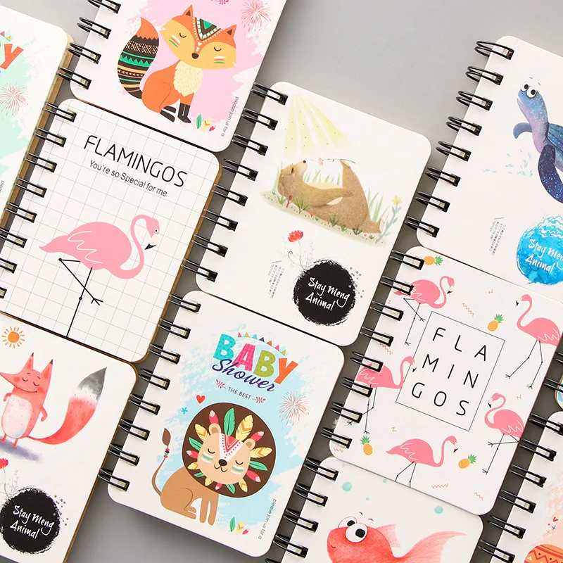 

Kawaii Cute Flamingo Daily Office Supplies Week Planner Spiral mini Notebooks Day plan Diary Notepads Meno pad School Stationery