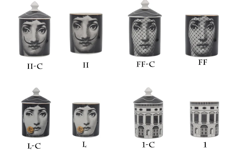 Fornasetti Candle Holder Jewerlry Storage Jar Ceramic Makeup Pen Organization