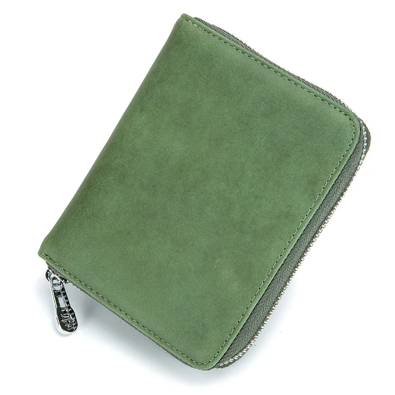 

Vintage Style Women Wallet Fashion Design Split Leather Credit Card Wallet Women RFID Blocked Saft Short Wallet Best Gift