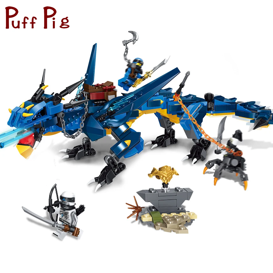 

522PCS The Stormbringer Flying Dragon Mecha Figures Building Blocks Set Compatible Legoed Ningagoes Movie City Toys For Children