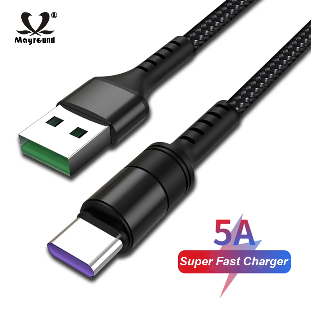 Mayround 5A кабель супер быстрая зарядка для Huawei P30 Pro Кабель USB 3 1 Type C зарядное