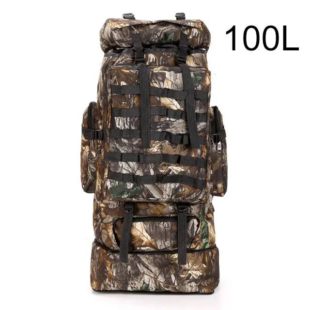 100л Военный Рюкзак Molle, походная сумка, рюкзак, тактический рюкзак, мужской большой походный армейский рюкзак для путешествий, уличные спортивные сумки, Sack XA231WA - Цвет: Leaf Camouflage 100L