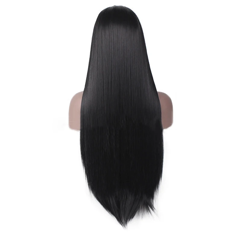 

Fashion Indian Human Hair Front Lace Wigs Silky Straight Glueless Full Wig