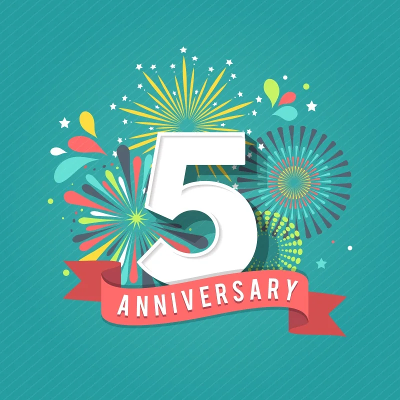 Laeacco фото фонов Happy 5th Юбилей празднование вечерние узор фотографические фоны