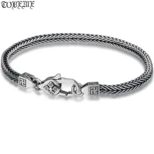 925 Серебряный Тибетский браслет с символом Дордже 925 пробы буддистская Ваджра браслет с символом ванзи браслет с символом на удачу
