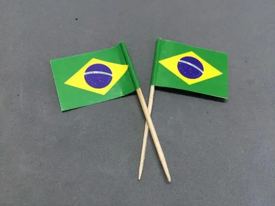 

Mini Brazil Toothpick Flags 500pcs Paper Food Picks Cake Toothpicks Cupcake Toppers Fruit Cocktail Sticks Decoration Toothpicks