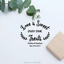 Фон под заказ с изображением Love Is Sweet штамп, деревянная резиновая печать на заказ Свадебный Классический печать