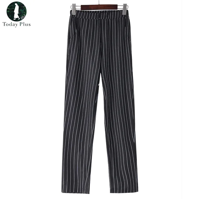 2018 Top Fashion Women Striped Harem Pants Women Grey Black Casual High