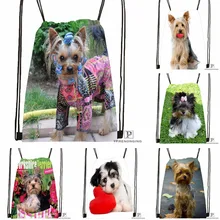 Custom Funny Yorkshire Terrier Drawstring Backpack Bag Cute Daypack Kids Satchel (Black Back) 31x40cm#180531-02-14