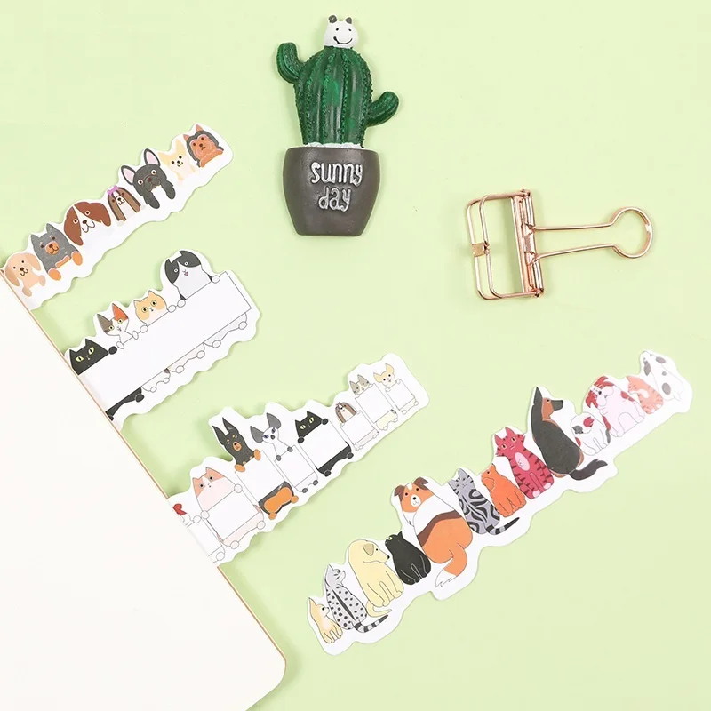 

6 set/Lot Kawaii animal bookmark for book Cute dog cat Hand in hand post card Korean Stationery School supplies FC127
