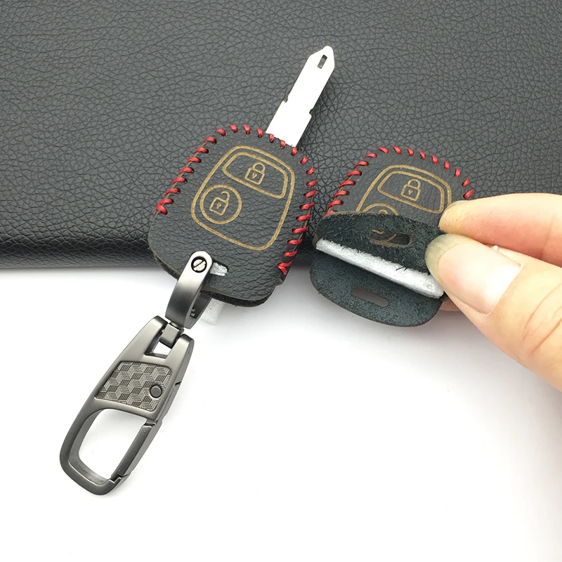 Кожаный чехол для автомобильного ключа с верхним слоем Peugeot 206 307 207 Citroen C2 C3