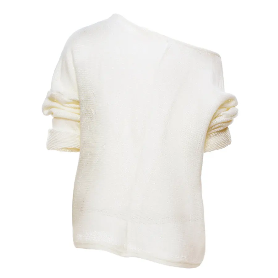 Gladiolus 2018 One Shoulder Sexy Women Autumn Winter Sweater Long Sleeve Loose Casual knitted Pullover Jumper Sweater Women Tops (16)