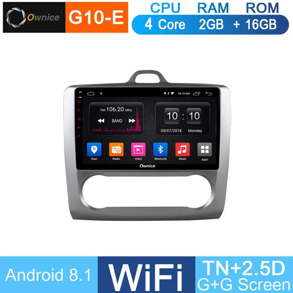 " ips 8 ядерный Android 8,1 автомобильный dvd-плеер 4G ram+ 32G rom для Ford Focus 2 MK2 2007-2011 AT gps Navi Radio CarPlay DSP ADAS CAM - Цвет: G10-E