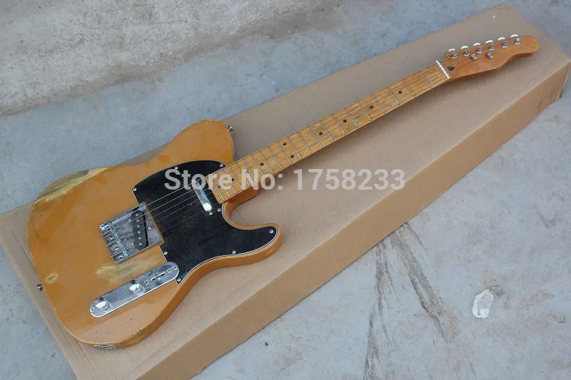 

. Free Shipping !! Top Quality F Telecaster Nice Maple Neck Electric Guitar Black Pick Guard Hot Guitar In Stock