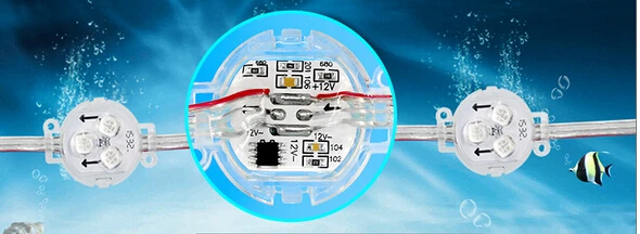 Водонепроницаемый IP68 SMD 5050 RGB WS2811 IC СВЕТОДИОДНЫЙ Модуль Строки Подвергаются точечный Источник Света DC 12 В СВЕТОДИОДНЫЙ Пиксель Свет 30 ММ