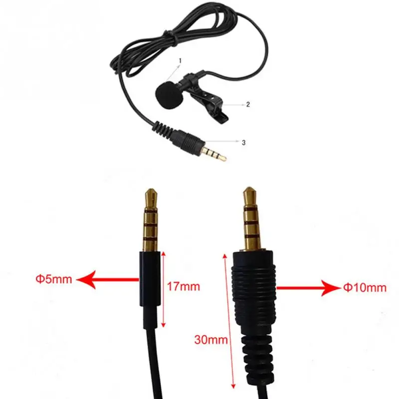 2 шт 3,5 мм разъем микрофон-петличка с зажимом для галстука-на лацкане микрофонный микрофон для мобильного телефона для говорящих лекций