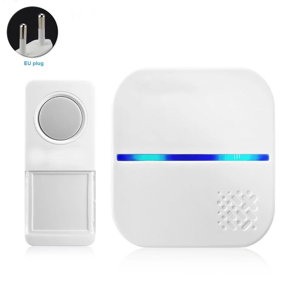

Receivers ABS Self-Generating Power Twin Plug-in Safety Smart Home 58 Chimes Waterproof Push Button Electronic Wireless Doorbell