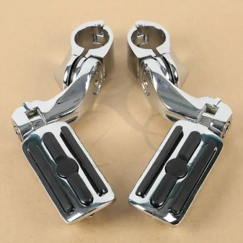Adjustable Chrome 1.25" Highway Foot Pegs Pedals For Harley Touring