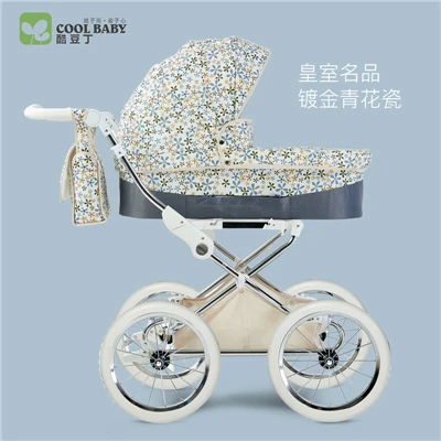 Coolbaby королевская детская коляска Двусторонняя подвеска высокий пейзаж Четыре Колеса Тележка Горячая - Цвет: M