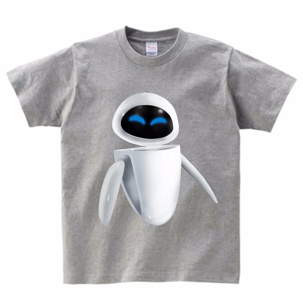 cute WALL-E robot funny tshirt Children summer T shirt new white casual Tee shirt Children walle T Shirt MJ