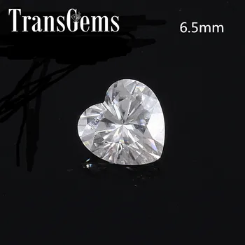 

TransGems 1 Carat 6.5mm F Color Heart Shape Lab Grown Moissanite Diamond Loose Stone as Real Diamond