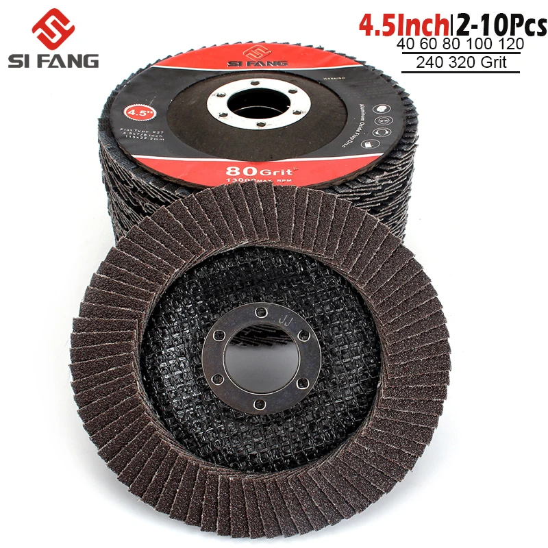 5 10Pac 115mm Grinding Wheels 4.5 Inch Sanding Discs 40 320 Grit Professional Flap Discs For
