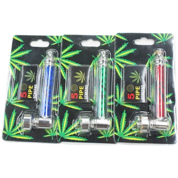 

1pc Metal Pipes Jamaica Tobacco Pipe Smoking Pipe Gift Smok Detectors Grinder Smoke Random Colour Narguile Mouthpiece