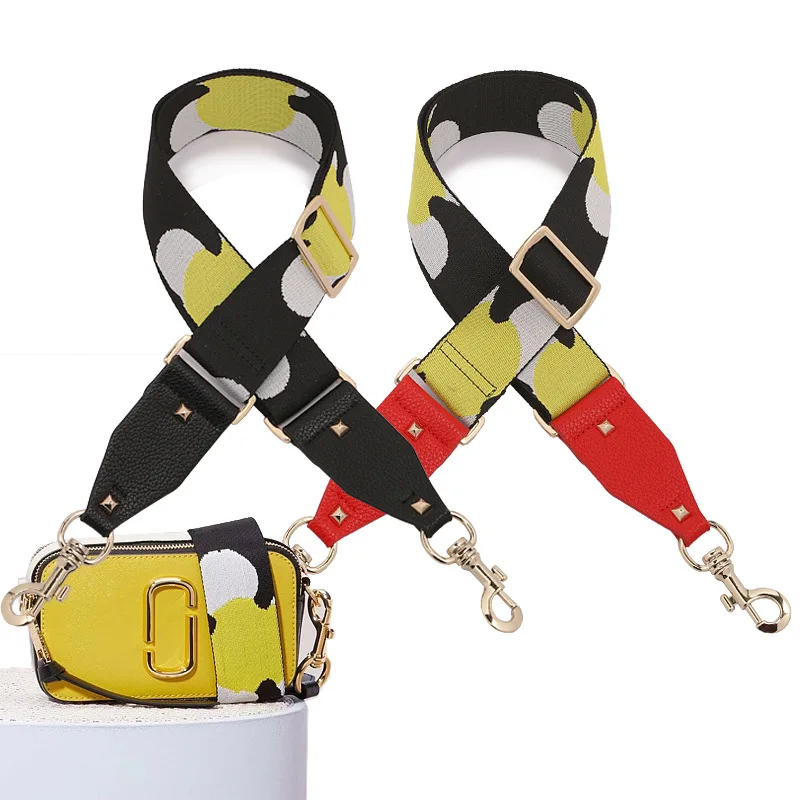 

90-138*5cm Adjustable Hanger Handbag Shoulder Straps Contrast Colored Design Replacement All-Match Nylon Belts for Sports Bag