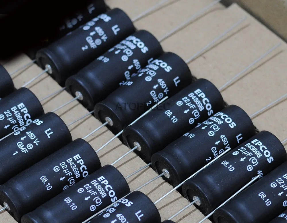 

10pcs EPCOS 22uF/450V LL Axial Electrolytic Capacitors Hi-Fi Audio 105 Deg.C