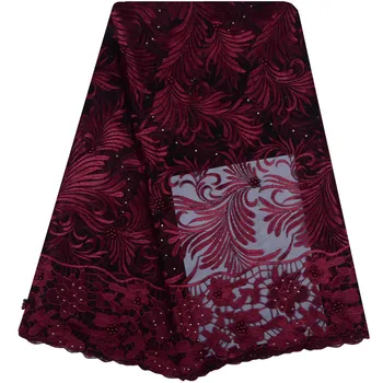 

New Designs African French Lace Fabric High Quality Nigeria French Net Lace 2018 With Stones and Beaded For Women 1147