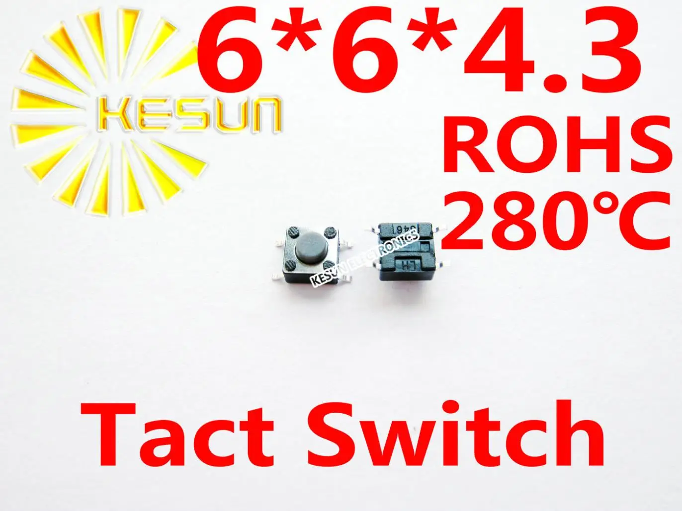 

FREE SHIPPING 1000PCS 6X6X4.3 SMD Tactile Tact Mini Push Button Switch Micro Switch Momentary ROHS