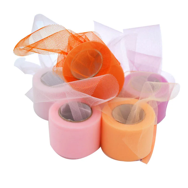 25 Yards 5cm Tulle Roll Organza Fabric Spool for Wedding Decoration DIY Girls Tutu Skirts Baby Shower Supplies Chair Sashes 7Z