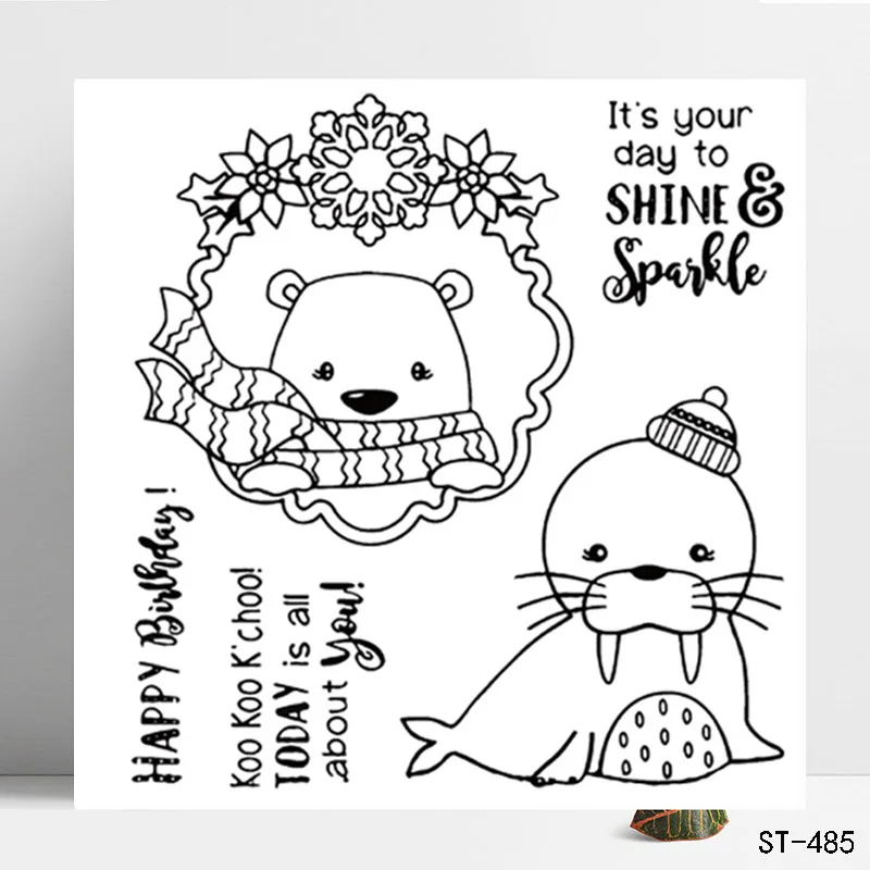 

AZSG Winter Blessing Transparent Clear Stamps/Silicone Seals for DIY Scrapbooking photo album/Card Making