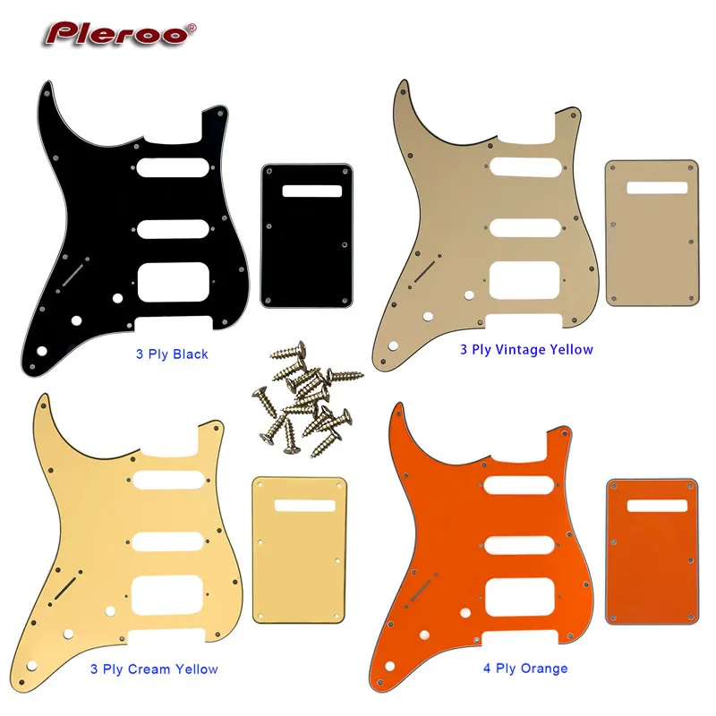

Guitar Parts - For USA\Mexico Fd Left Handed Strat 72' 11 Screw Hole Standard St Humbcker Hss Guitar pickguard & Back Plate