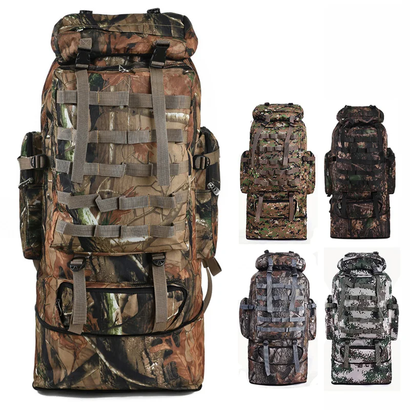 FENGTU 100L كبيرة المشي تسلق الظهر التمويه Softback ظهره للرجال والنساء حقائب رياضية التخييم حقيبة للسفر