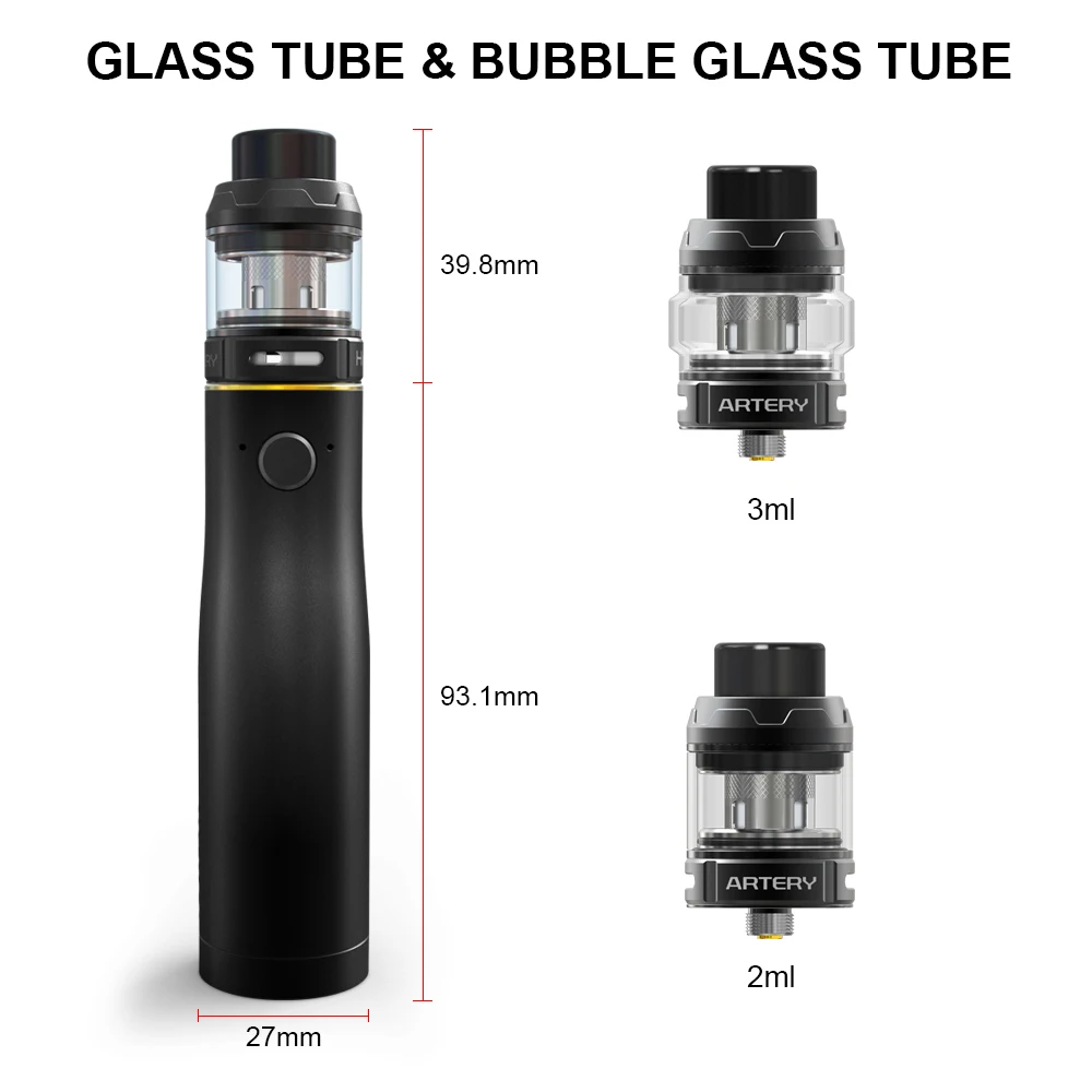 Artery Baton Kit Semi-Mechanical Mod with 2ml/3ml Hive S Mesh Coil Sub-ohm Atomizer Vape Pen Kit External Battery Artery Baton Kit Semi-Mechanical Mod with 2ml/3ml Hive S Mesh Coil Sub-ohm Atomizer Vape Pen Kit External Battery
