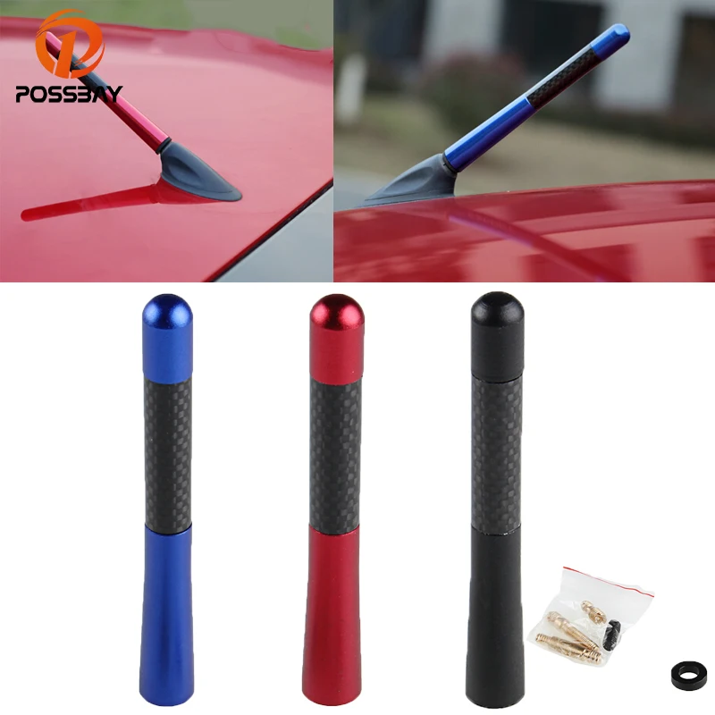 

POSSBAY 4.73"Car Short Antennas for Mini Cooper Audi BMW Nissan Opel FM Radio Antenna Roof Decoration Mini Aerials