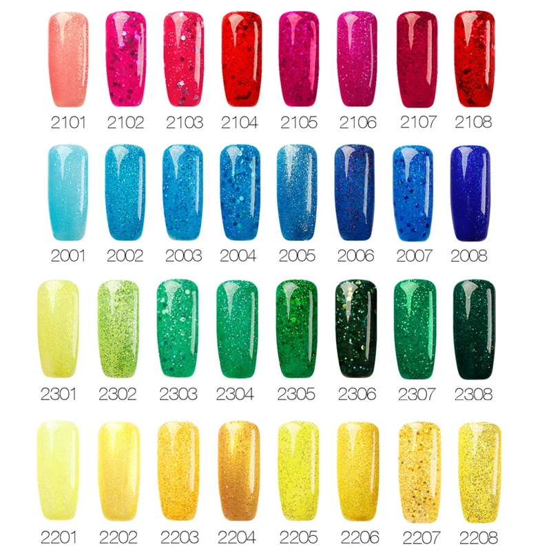 

Roslind 1 Pcs 10 Colorful 7 ml Colorful starry Shimmer Gel Nail Polish UV LED Gel Long-Lasting Nail Gel Polish TSLM1