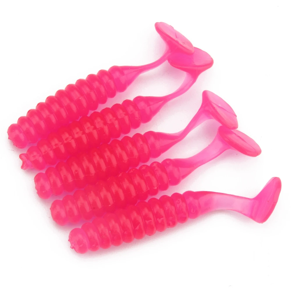 Full Swimming Fish Bait Fishing Lures Saltwater Freshwater 20pcs 10 Colors T-Tail Soft Lures Fishing Worms Accessories  (9)