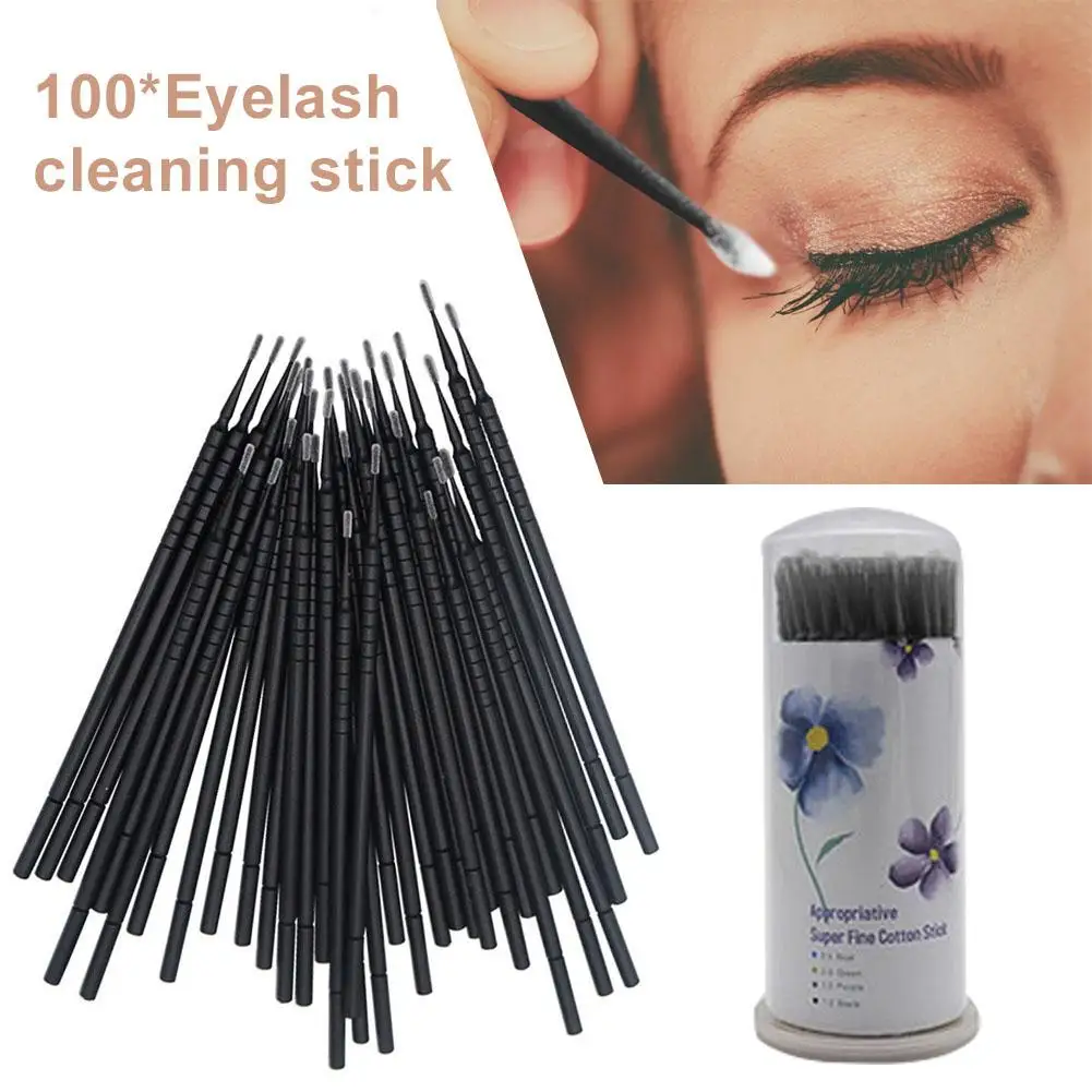 

100pcs/set Disposable Cotton Swabs For Eyelash Grafting Brushes Cleaning Swab Hot Natural Eyelashes Remover Applicators