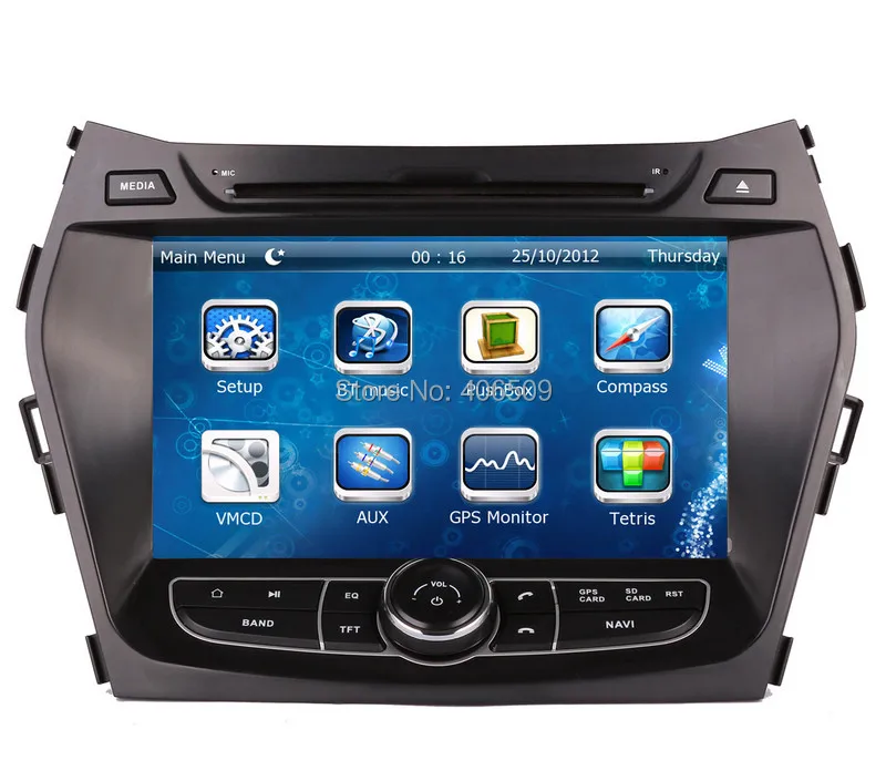 2Din Автомагнитола автомобильный dvd плеер gps навигация для hyundai IX45 Santa Fe 2013 с радио BT
